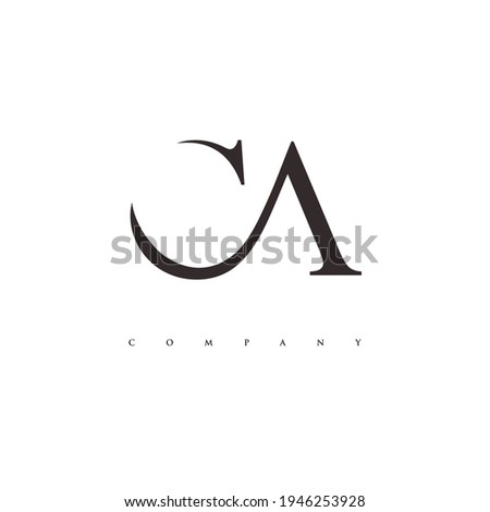 initial CA logo design vector