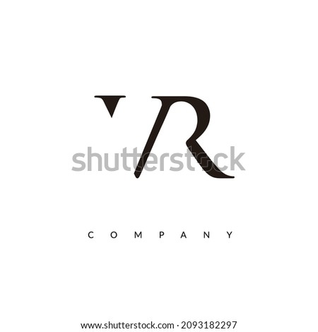 Initial VR logo design vector