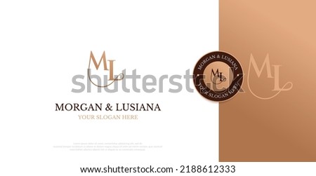 Initial ML Logo Design vector