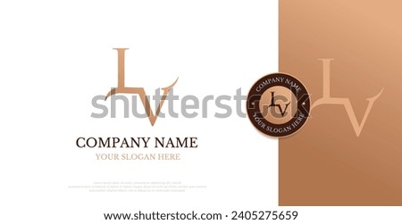 Initial LV Logo Design Vector 