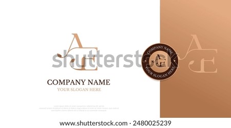 Initial AE Logo Design Vector 