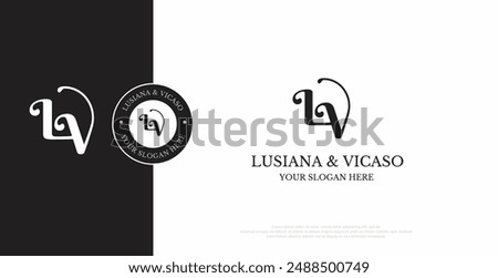 Initial LV Logo Design Vector 