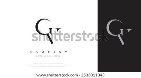 Initial GV Logo Design Vector 