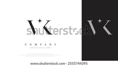 Initial VK Logo Design Vector 