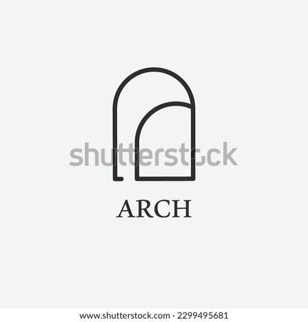 arches line art icon logo with combine letter a r c h, arch logo design