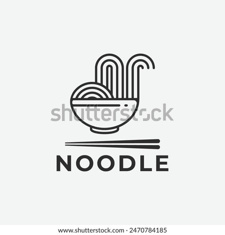 simple noodle logo icon flat design