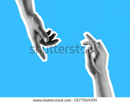 Similar – Image, Stock Photo Painted fingers touching each other