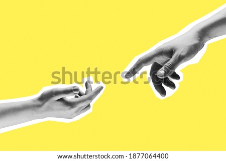 Similar – Image, Stock Photo Painted fingers touching each other