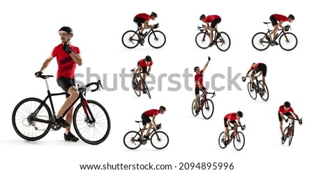 Similar – Image, Stock Photo Professional cyclist riding bike in park