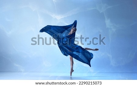 Similar – Image, Stock Photo Slender ballerina in ballet pose on stool