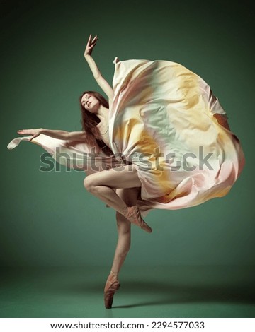Similar – Image, Stock Photo Slim ballerina dancing on boardwalk near sea