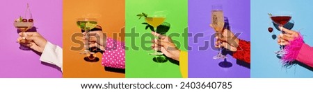 Similar – Image, Stock Photo Female Hands Holding Delicious Organic Salmon Vegetarian Burger and Homebrewed IPA Beer.