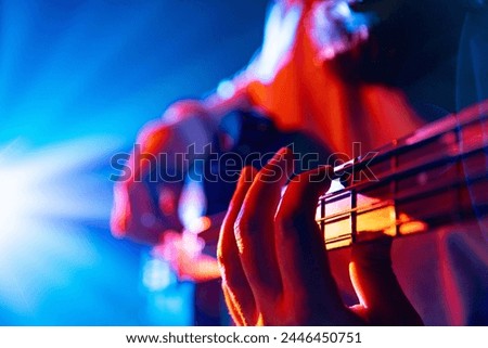 Similar – Image, Stock Photo Rock and roll live group at the nightclub