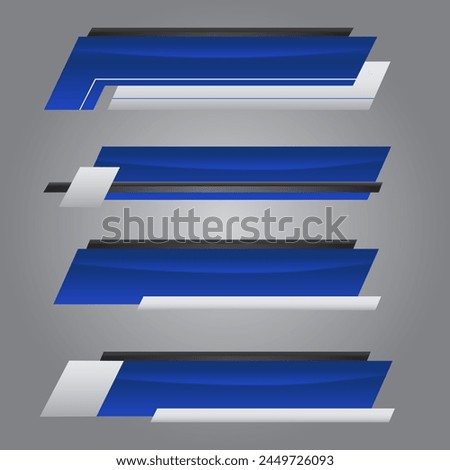 Set of news bars with copy space. Banners for broadcasting with negative space to insert text. Television video template. Vector illustration. Concept of social media, information. Copy space.