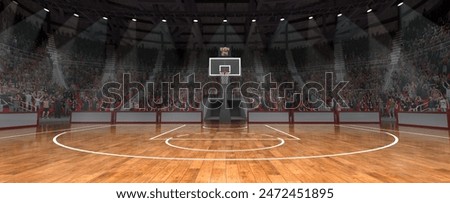 Image, Stock Photo Basketball court and the yellow lines