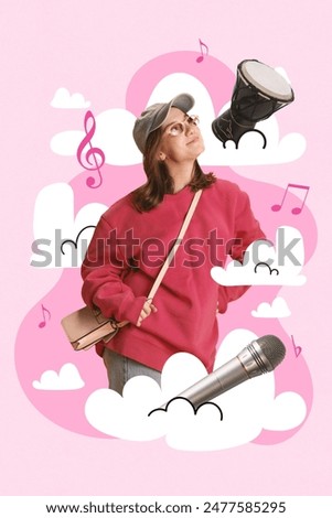 Similar – Image, Stock Photo Cute teenager girl surrounded by plants