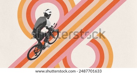 Similar – Image, Stock Photo Bicyclist with light at freezing cold dawn