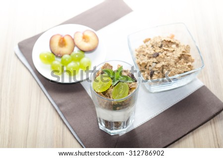 Cereals product on a wooden table
