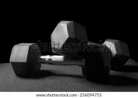 Dumbbell Weights Black Background