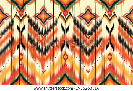 Ikat geometric folklore ornament. Tribal ethnic vector texture. 
Seamless striped pattern in Aztec style. Figure tribal embroidery. 
Indian, Scandinavian, Gyp
sy, Mexican, folk pattern.ikat pattern