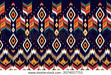 Ikat Indian seamless pattern design for fabric textile. 
Molde patron abstracts . Aztec, boho, geometric, fabric, 
ethnic, ikat, native, tribal, carpet, mandala, African,
American chevron vector.