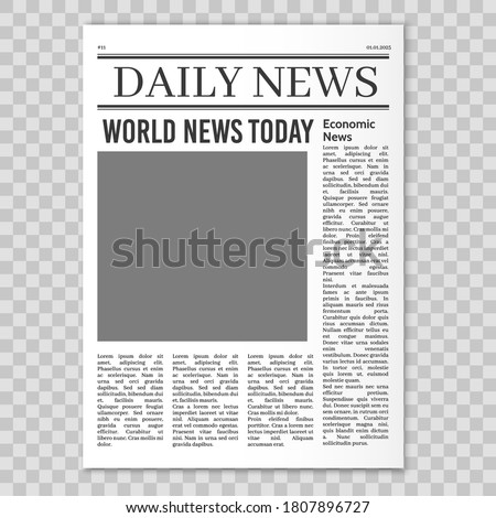Newspaper pages template. News paper headline vector mockup. Tabloid journal simple background. Newsprint modern style