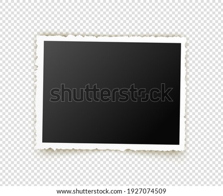 Old photo. Retro image frames. Empty snapshot frame template. Vector illustration isolated on transparent background
