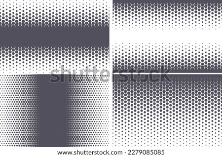 Hexagonal pattern. Geometric hexagon halftone abstract background. Vector