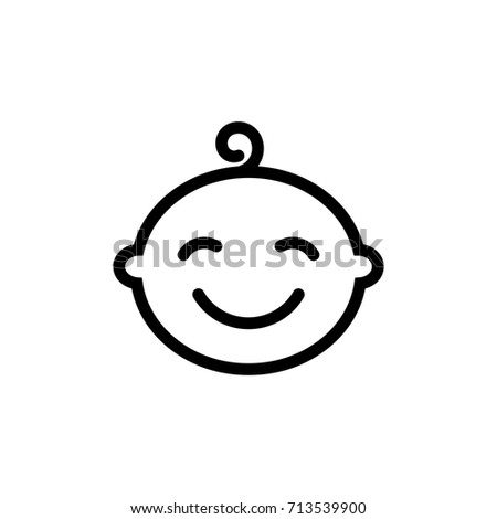 Cute baby face thin line icon. Outline symbol little boy for the design of children's webstie and mobile applications. Outline stroke kid pictograms