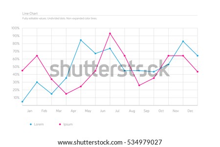 Simple Infographic Line Chart - Sky Blue, Deep Pink