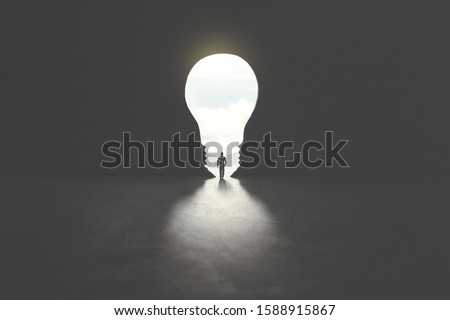 Similar – Image, Stock Photo A man walks through the green forest