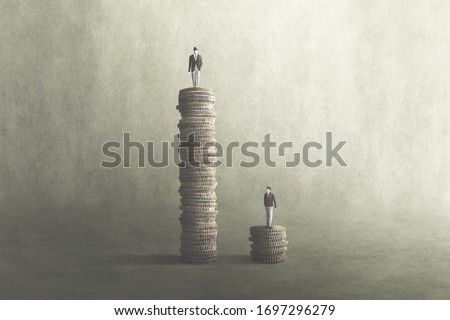 illustration of salary comparison, inequality concept Foto stock © 