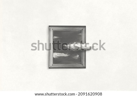 Illustration of surreal painting of sky, think outside the box concept Photo stock © 