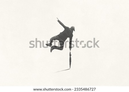 Similar – Image, Stock Photo A man is jumping into the pool somersault. Upside down, jump into the water.