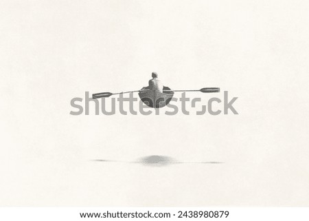 Image, Stock Photo Canoeing on the way