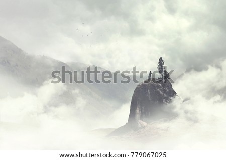 Similar – Image, Stock Photo lonely forest silhouette