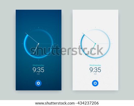 Clock Application UI Design Concept, Vector EPS 10 Illustration