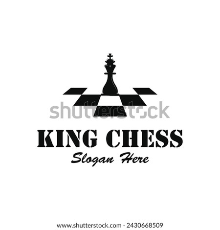 Chess king logo vector icon illustration template design