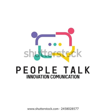 people talk comunity logo icon vector illustration template design