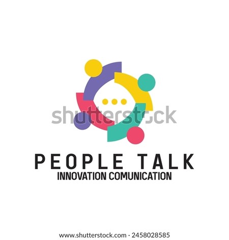 people talk comunity logo icon vector illustration template design