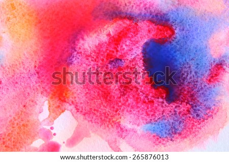 Abstract watercolor background. English roses. Pink and blue. Backgrounds & textures shop.