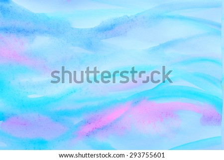 Abstract watercolor stripped painting. Blue and pink. Backgrounds & textures shop.