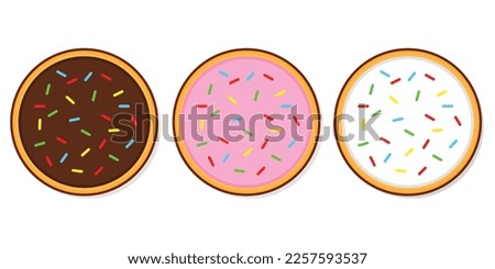 cookies, cookie with sprinkle, bite cookie, breakfat, biscuit with sprinkle,  cookie vector logo design icon ill