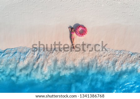 Similar – Image, Stock Photo Sandy beach near turquoise sea