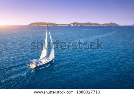 Similar – Image, Stock Photo Sailboats in the sunset at the marina in Dragor/ Denmark