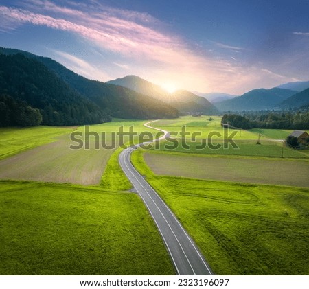 Similar – Image, Stock Photo Country road in Slovenia