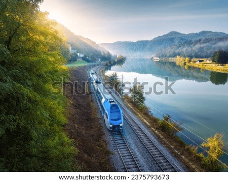 Similar – Image, Stock Photo Aerial view of railway viaduct on the Tatra hills in Slovakia