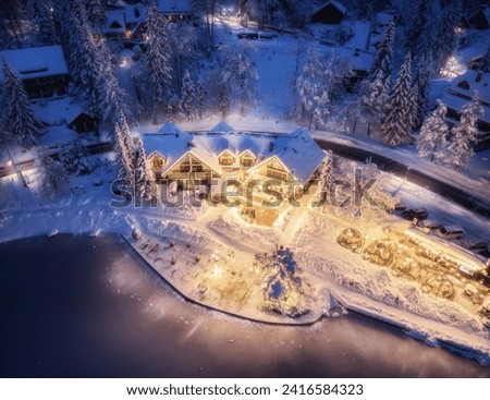 Similar – Foto Bild Winterliche, ländliche Draufsicht. Gepflügte Felder mit Winterfrüchten