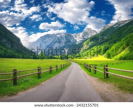 Similar – Image, Stock Photo Country road in Slovenia