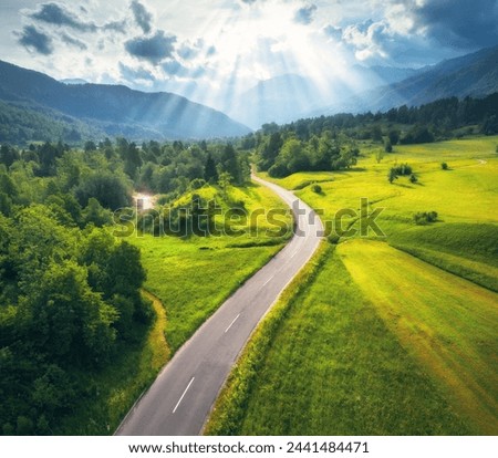 Similar – Image, Stock Photo Country road in Slovenia